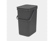 Brabantia sort go afvalemmer 12l grijs kunststof