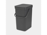 Brabantia sort go afvalbak 12l grijs