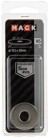 Mack 1019880 - carrosserie sluitring inox a2 3 st 10,5x30 | 10 stuks