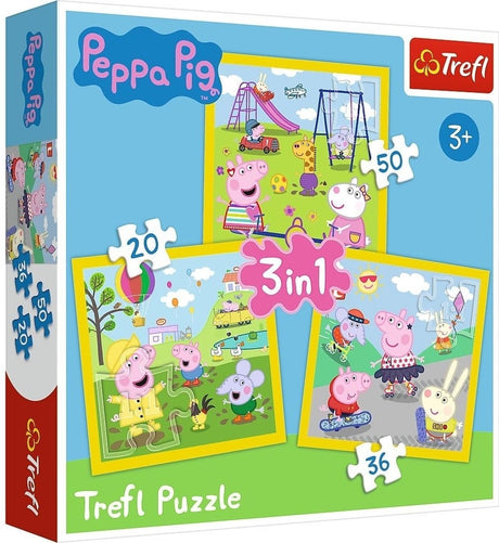 Trefl peppa pig 3-in-1 puzzel - 20 36 50 stukjes