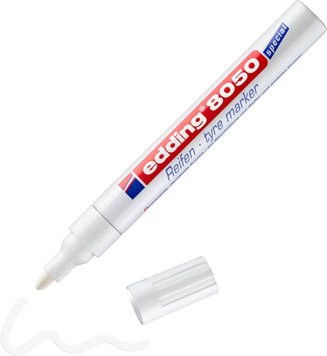 Edding 8050 1 bandenmarker blister - wit - 2-4mm