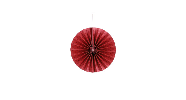 Waaier hangend rood glitter - h2,5xd30,5cm