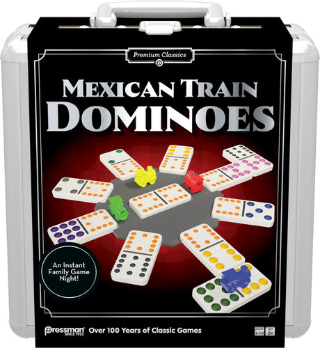 Goliath mexican train dominos in tin - koffer - actiespel - domino - gezinsspel - 1 tot 8 spelers