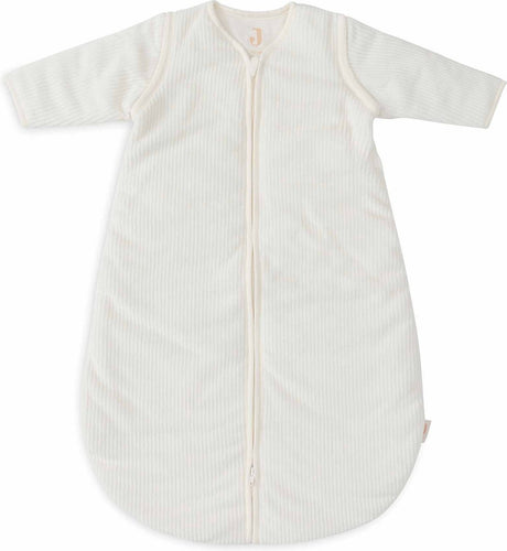 Jollein baby slaapzak winter met afritsbare mouw 90cm - rond - rib ivory - winterslaapzak
