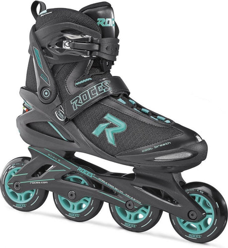 Icon inline skates softboot dames 80 mm 82A zwart aqua maat 38