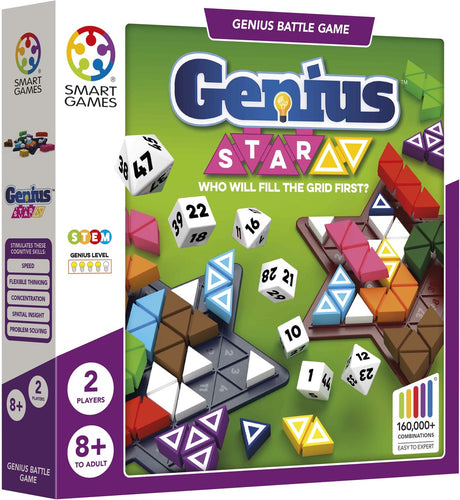 Smartgames genius star - snel strategisch denkspel - meer dan 160.000 puzzelcombinaties - solospel 2 spelers - vanaf 8 jaar