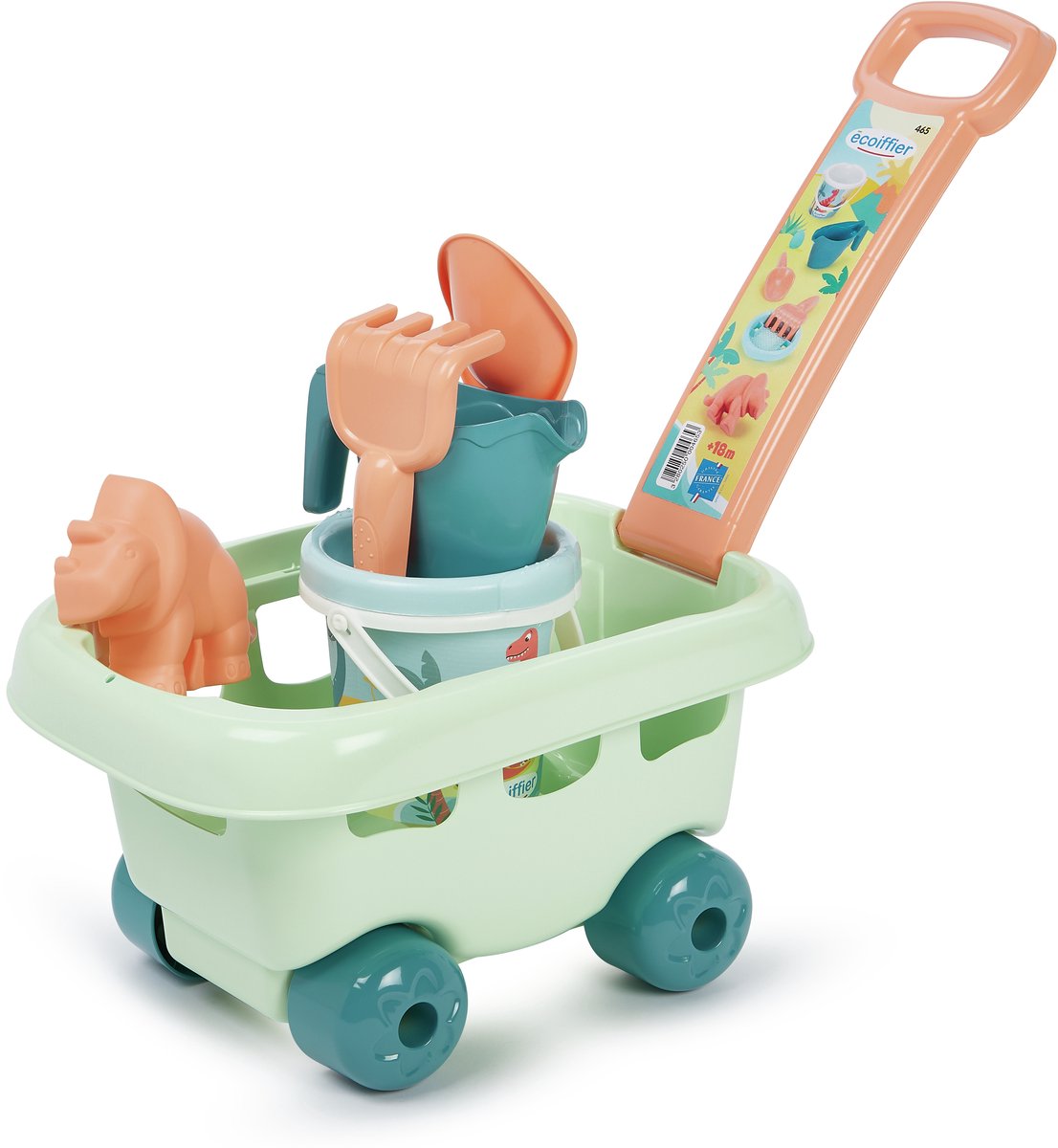 Écoiffier ecoiffier bolderkar met emmerset dino - 7dlg.