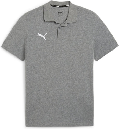 Puma teamgoal casuals polo heren sportshirt - medium gray heather- white