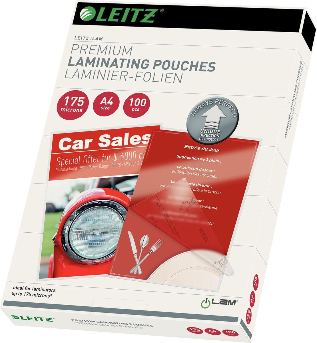 Leitz ilam udt - lamineerhoezen a4 - 175 micron - 100 stuks