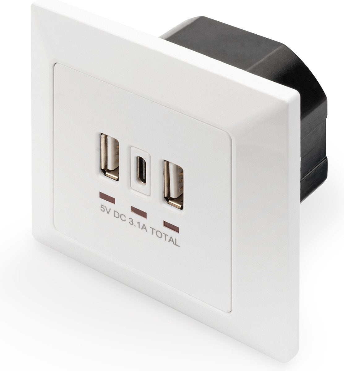 Digitus da-70618 wandcontactdoos 2 x usb a + 1 x usb c wit