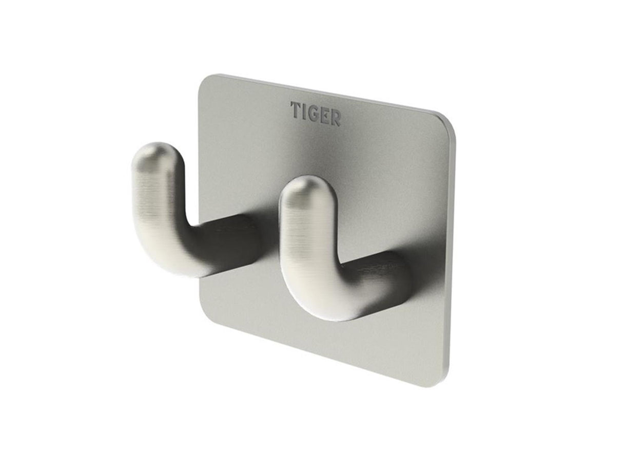 Tiger pinky double - handdoekhaak - rvs geborsteld