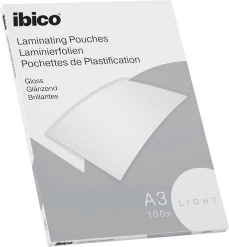 Ibico basics a3 lamineerhoezen, glanzend - 80 micron - 100 stuks - glashelder