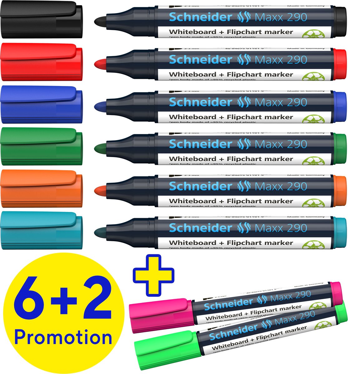 Schneider schrijfwaren schneider whiteboard stiften - maxx 290 - doos 8 stuks - s-129098