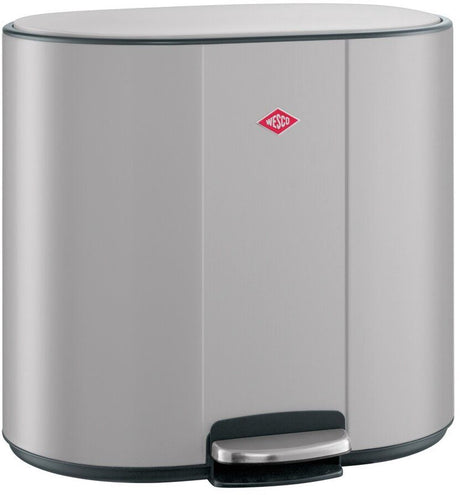 Wesco multicollector 3 prullenbak afvalscheiding (1x25 liter, 2x12 liter) | 49 liter | metaal - cool grijs mat | pedaalemmer met soft close en geurfilter