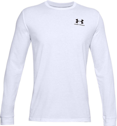 Under armour ua sportstyle left chest ls-wht heren sportshirt - wit - zwart