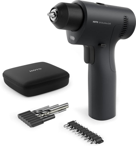 Hoto 16v cordless drill brushless – accuboormachine zonder borstels – 50 nm – 2 snelheden – usb-c oplaadbaar – inclusief boren – compact en krachtig