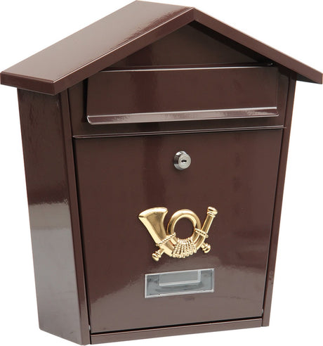 Vorel brievenbus bruin met 2 sleutels - 370x320x105 mm