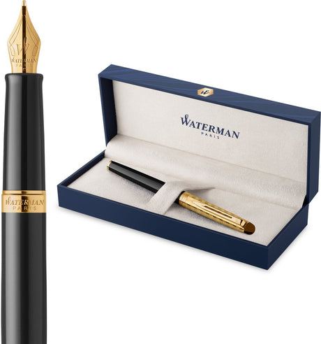 Waterman hémisphère-vulpen | de opera-collectie | zwart goud | geschenkverpakking