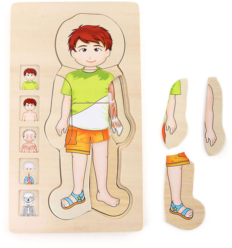 Small foot - houten lichaamspuzzel jongen, 29st.