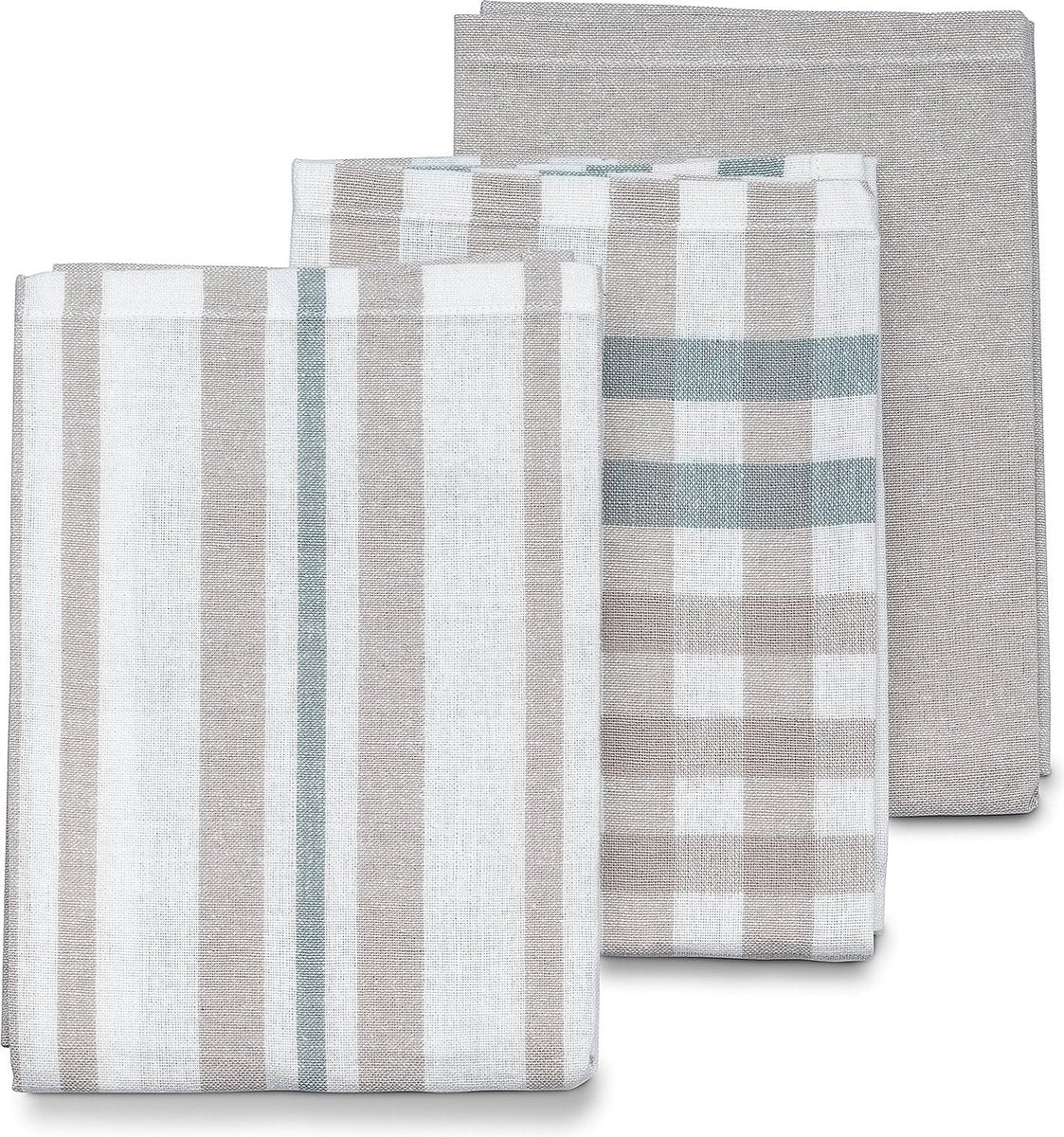 Kela theedoeken, set van 3, licht grijs, 65 x 45 x 0.2 cm - | pasado