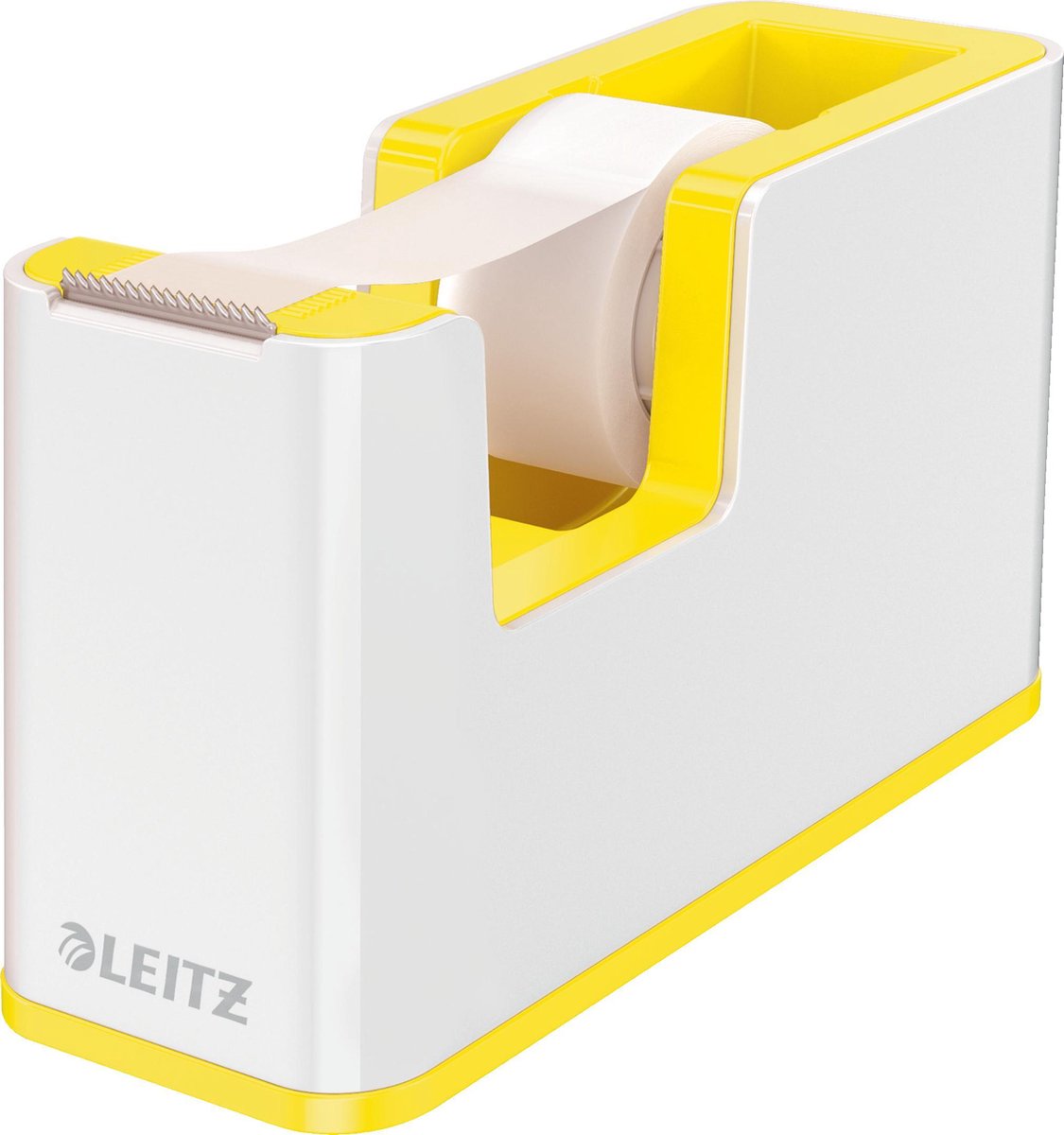 Leitz wow plakbandhouder - inclusief 1 rol plakband - geel wit