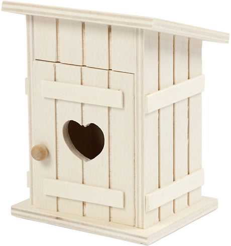 Creativ company houten mini toilethuis, 6,5x6,5x8cm
