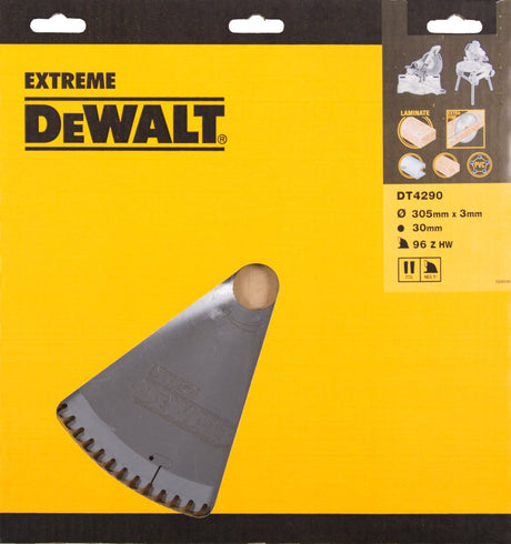 Dewalt cirkelzaagblad voor laminaat | extreme | ø 305mm asgat 30mm 96t - dt4290-qz