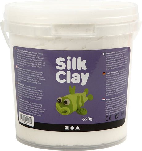 Silk clay wit – zelfhardende klei – zachte lichtgewicht boetseerklei – 650 gram