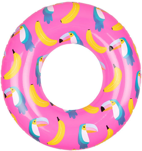 Swim essentials - zwemband - ø95 cm - roze - bananen - kind - flamingohoofd
