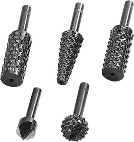 Wolfcraft - rasp set 5 stuks - verzinkboor - frezenset - houtfrees - 2540000