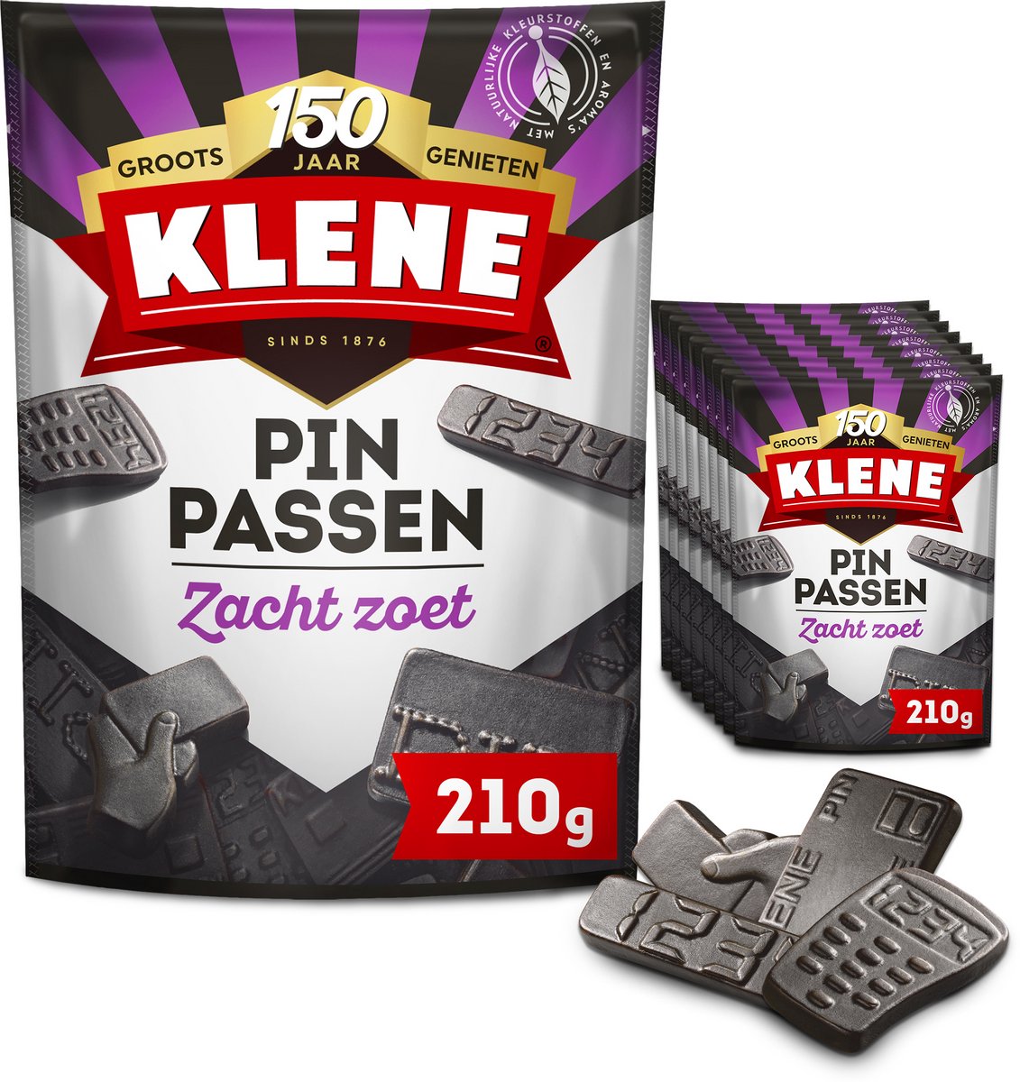 Klene pinpassen - drop - zoet - 8x210gr