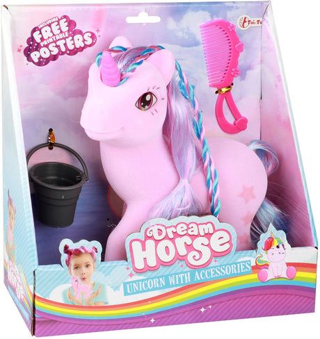 Toi-toys eenhoorn speelgoed fluweelzacht met accessoires en borstelplezier.