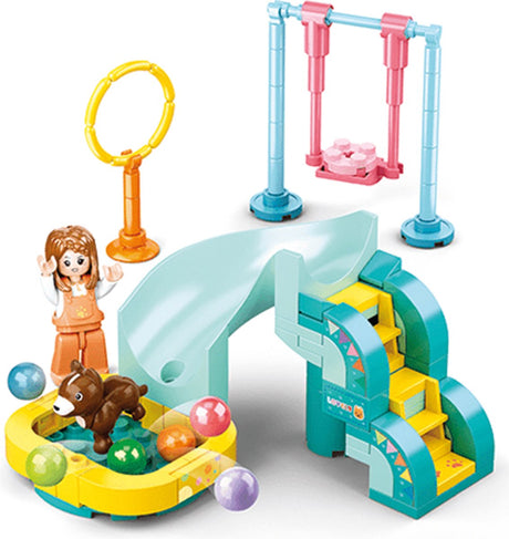Sluban girls dream honden speeltuin bouwspeelgoed kinderen vanaf 6 jaar – constructiespeelgoed modelbouw dieren speelset – bouwdoos met 90 bouwstenen en 1 minifiguur – m38-b0970e