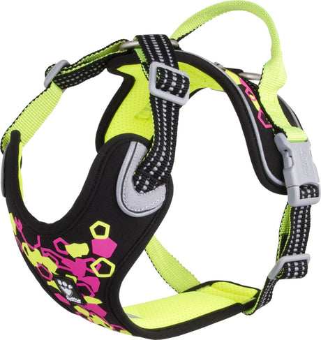 Hurtta weekend warrior harness - hondenharnas - neon licorice - borstomvang: 100-120 cm