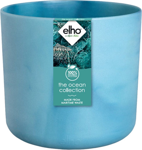 Elho the ocean collection round 16 - bloempot voor binnen - gemaakt met zeeafval - ø 16 x h 15 cm - atlantisch blauw