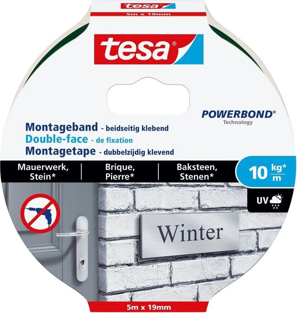 Tesa brick stone 77749-00000-00 montagetape powerbond zwart (l x b) 5 m x 19 mm 1 stuk(s)