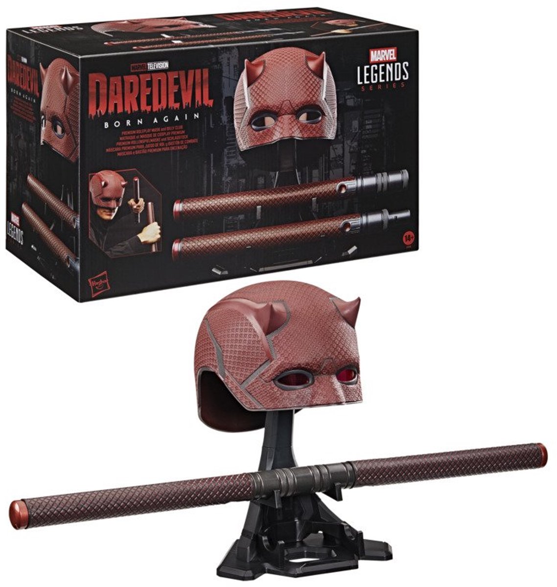 Marvel premium roleplay daredevil masker en billy club replica 1:1.
