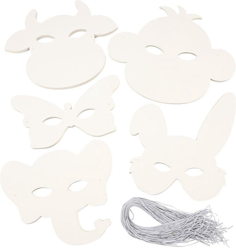 Creativ company dierenmaskers, h: 13-24 cm, 100 assorti