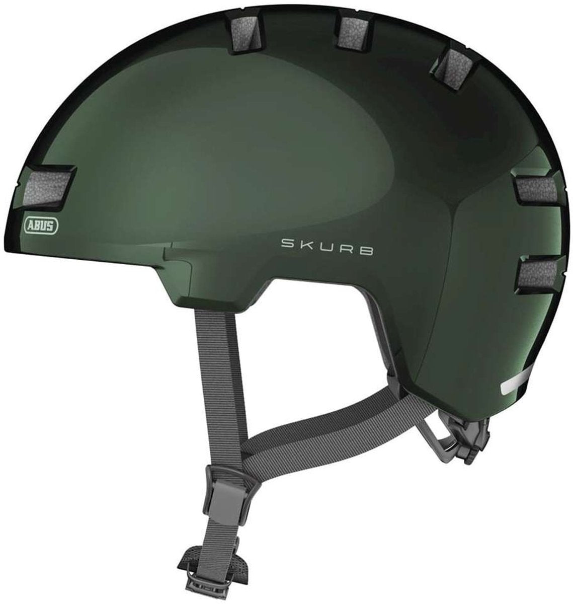 Abus fietshelm skurb moss green m - 55-59 cm - groen - geschikt voor gebruik op elektrische fietsen - stadsfietsen - 310 g
