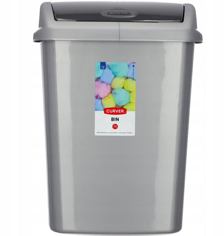 Curver dominik serie - prullenbak - 10l - zwenkdeksel - modern ontwerp