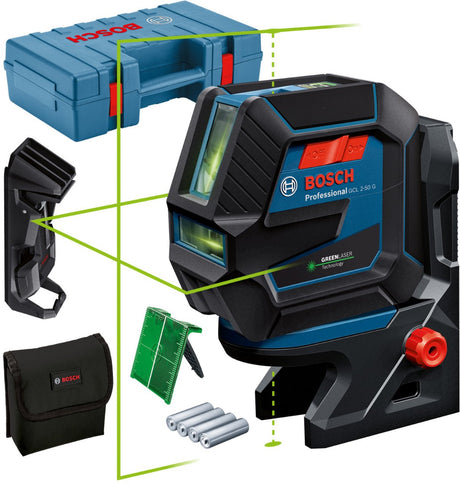 Bosch professional gcl 2-50 g kruislijnlaser groen in koffer - 0601066m02