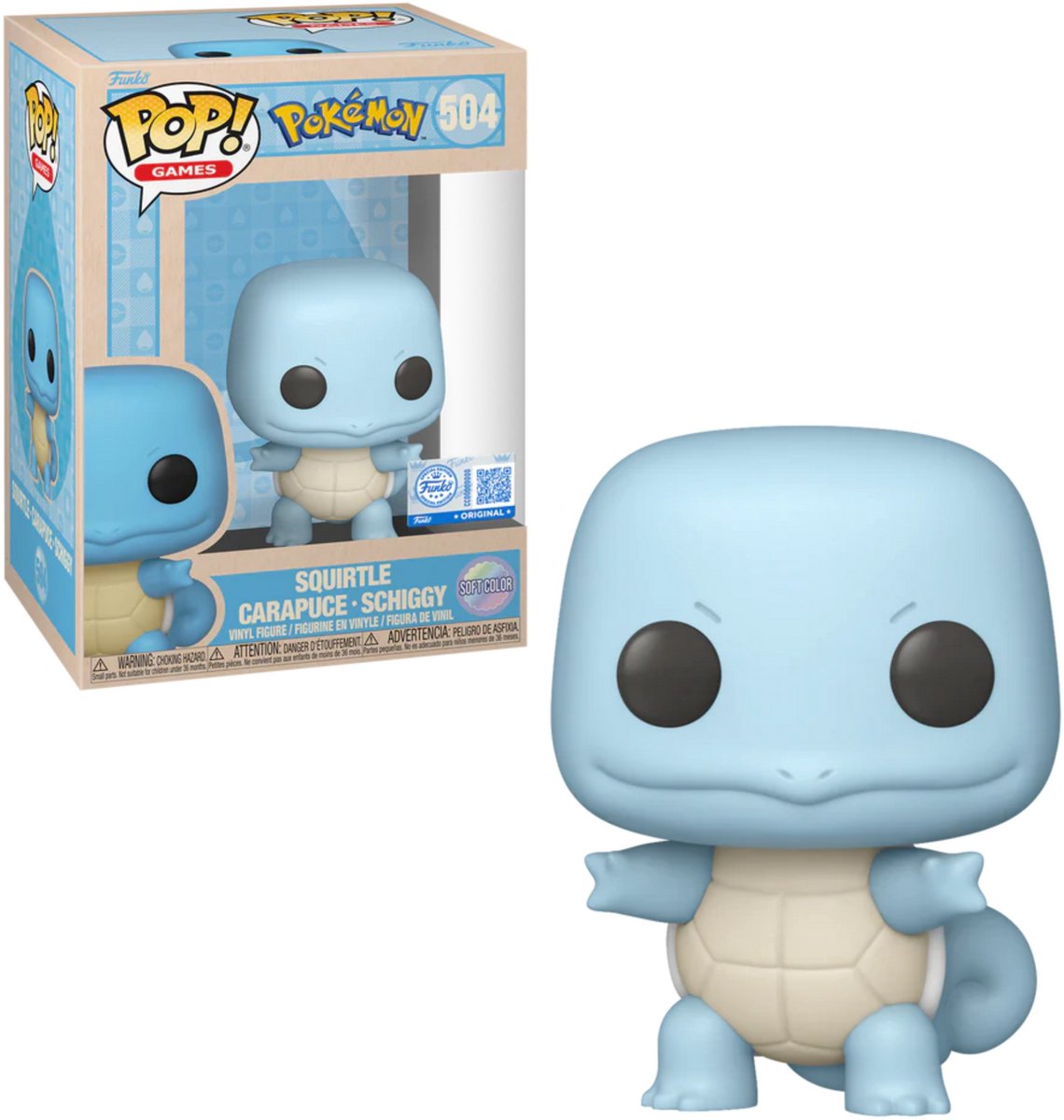 Funko pop! games: pokémon - squirtle (soft color) #504 exclusive