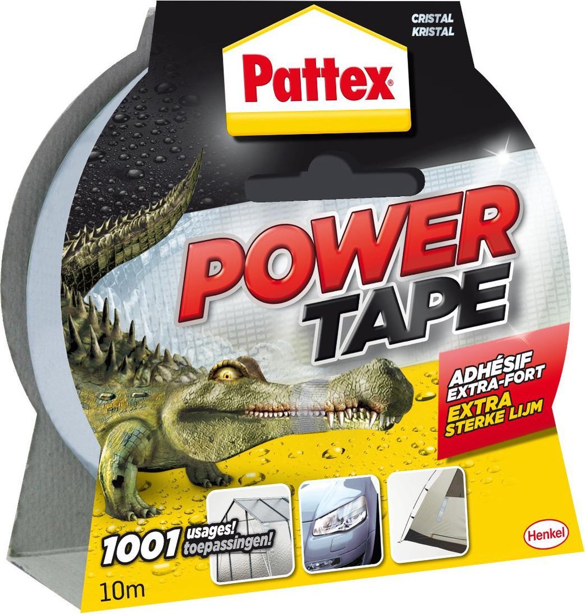 Pattex power tape 10 m transparant | duct tape waterdicht | extreem sterk premium grip - ducktape