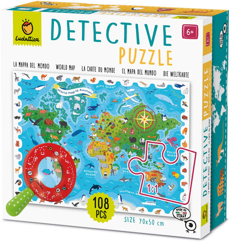 Ludattica puzzel dieren landkaart - educatief speelgoed karton.