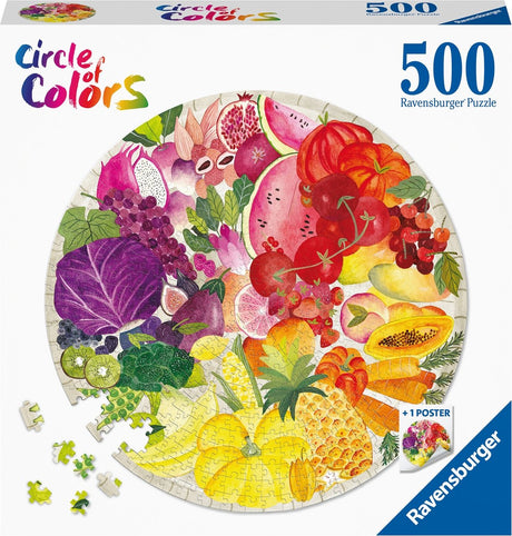 Ravensburger round puzzle circle of colors fruits and vegetables - legpuzzel - 500 stukjes