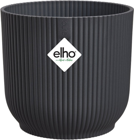 Elho vibes fold rond 25 - bloempot voor binnen - 100% gerecycled plastic - ø 25,0 x h 23.0 cm - antraciet