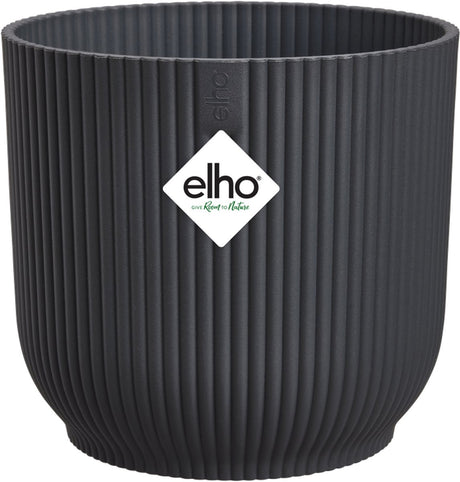 Elho vibes fold rond 16 - bloempot voor binnen - 100% gerecycled plastic - ø 16.1 x h 14.8 cm - antraciet