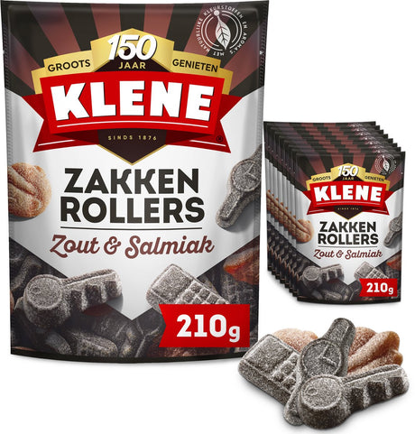 Klene zakkenrollers - drop - zout salmiak - 8x210g