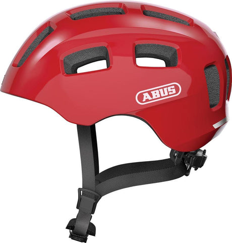Abus fietshelm youn-i 2.0 - met licht voor kinderen, tieners en jongvolwassenen - voor meisjes en jongens - rood, maat s