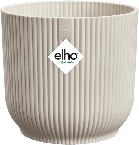 Elho vibes fold rond 22 - bloempot voor binnen - 100% gerecycled plastic - ø 22.0 x h 20.2 cm - linnen wit